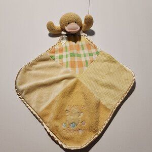 Baby Essentials lovey patchwork security blanket yellow duck cute as a button